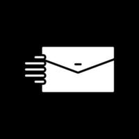 icono de glifo de correo invertido vector