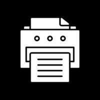 Printer Glyph Inverted Icon vector