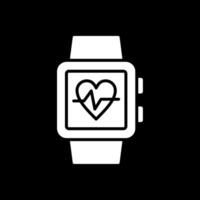 Smart Watch Glyph Inverted Icon vector