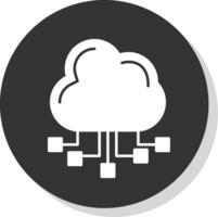 Cloud Server Glyph Grey Circle Icon vector