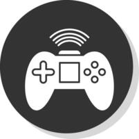 Joystick Glyph Grey Circle Icon vector