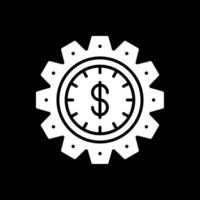 Time Is Money Glyph Inverted Icon vector