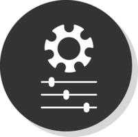 Gear Glyph Grey Circle Icon vector