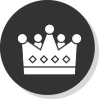 Crown Glyph Grey Circle Icon vector