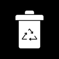 Garbage Glyph Inverted Icon vector