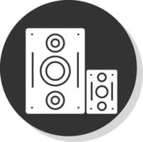 altavoz glifo gris circulo icono vector