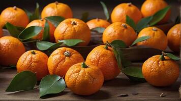 Some fresh mandarins photo