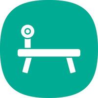 Bench Press Glyph Curve Icon vector