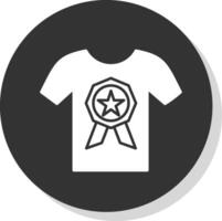 t camisa glifo gris circulo icono vector