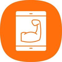 Fitness App Glyph Curve Icon vector