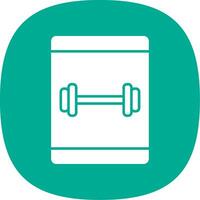 Online Workout Glyph Curve Icon vector