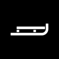 Sled Glyph Inverted Icon vector