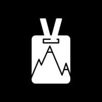 Ski Pass Glyph Inverted Icon vector