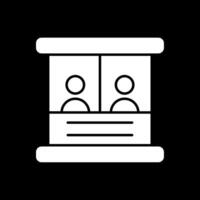 Ticket Box Glyph Inverted Icon vector