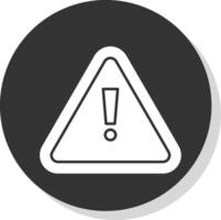 alerta glifo gris circulo icono vector