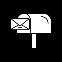 icono de glifo de buzón de correo invertido vector