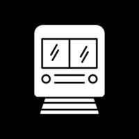 Train Glyph Inverted Icon vector