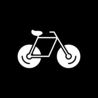 icono de glifo de bicicleta invertido vector