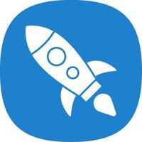 Rocket Glyph Curve Icon vector