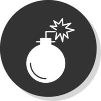 Bomb Glyph Grey Circle Icon vector