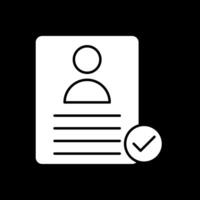 Approved Glyph Inverted Icon vector