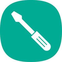 Screwdriver Glyph Curve Icon vector