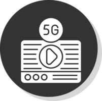 Live Streaming Glyph Grey Circle Icon vector