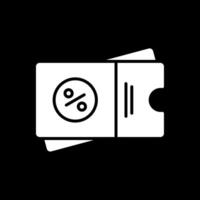 Voucher Glyph Inverted Icon vector