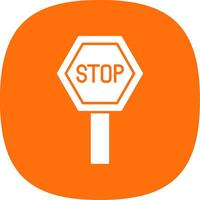 Pit Stop Glyph Curve Icon vector