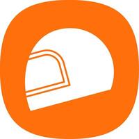 Helmet Glyph Curve Icon vector