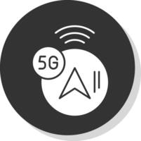 Navigation Glyph Grey Circle Icon vector