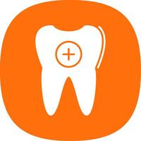 Tooth Glyph Curve Icon vector