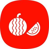 Watermelon Glyph Curve Icon vector