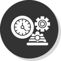 trabajando horas glifo gris circulo icono vector