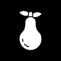 Nashi Pear Glyph Inverted Icon vector