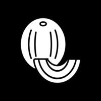 Honeydew melon Glyph Inverted Icon vector