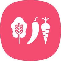 Vegetables Glyph Curve Icon vector
