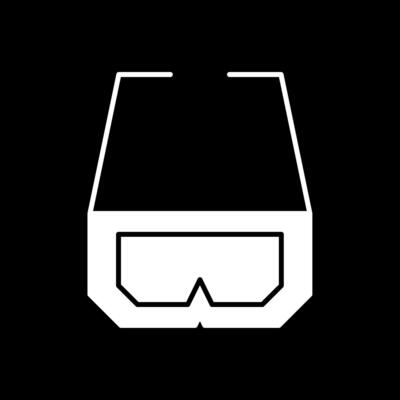 3d Glasses Glyph Inverted Icon