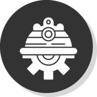 Engineer Glyph Grey Circle Icon vector