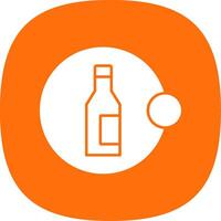 No alcohol glifo curva icono vector