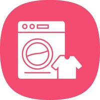 Laundry Glyph Curve Icon vector
