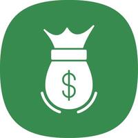 Money Bag Glyph Curve Icon vector