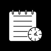 Planning Glyph Inverted Icon vector