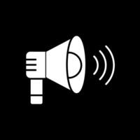 Loud Speaker Glyph Inverted Icon vector