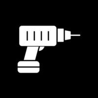 Hammer Drill Glyph Inverted Icon vector