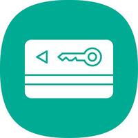 Key Card Glyph Curve Icon vector