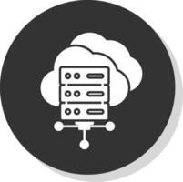 Cloud Computing Glyph Grey Circle Icon vector