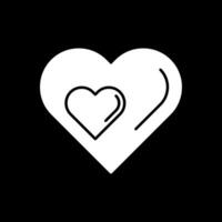 Love Glyph Inverted Icon vector