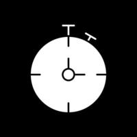Chronometer Glyph Inverted Icon vector