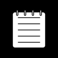 Note Glyph Inverted Icon vector